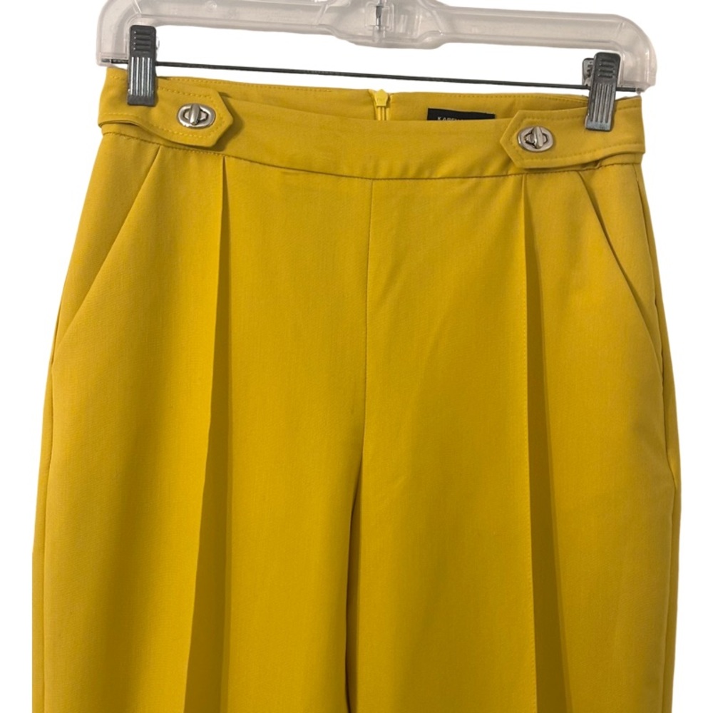 Karen Millen Polished Seam Detail Slim-fit Trouser in Yellow Size 2 - Picture 5 of 8